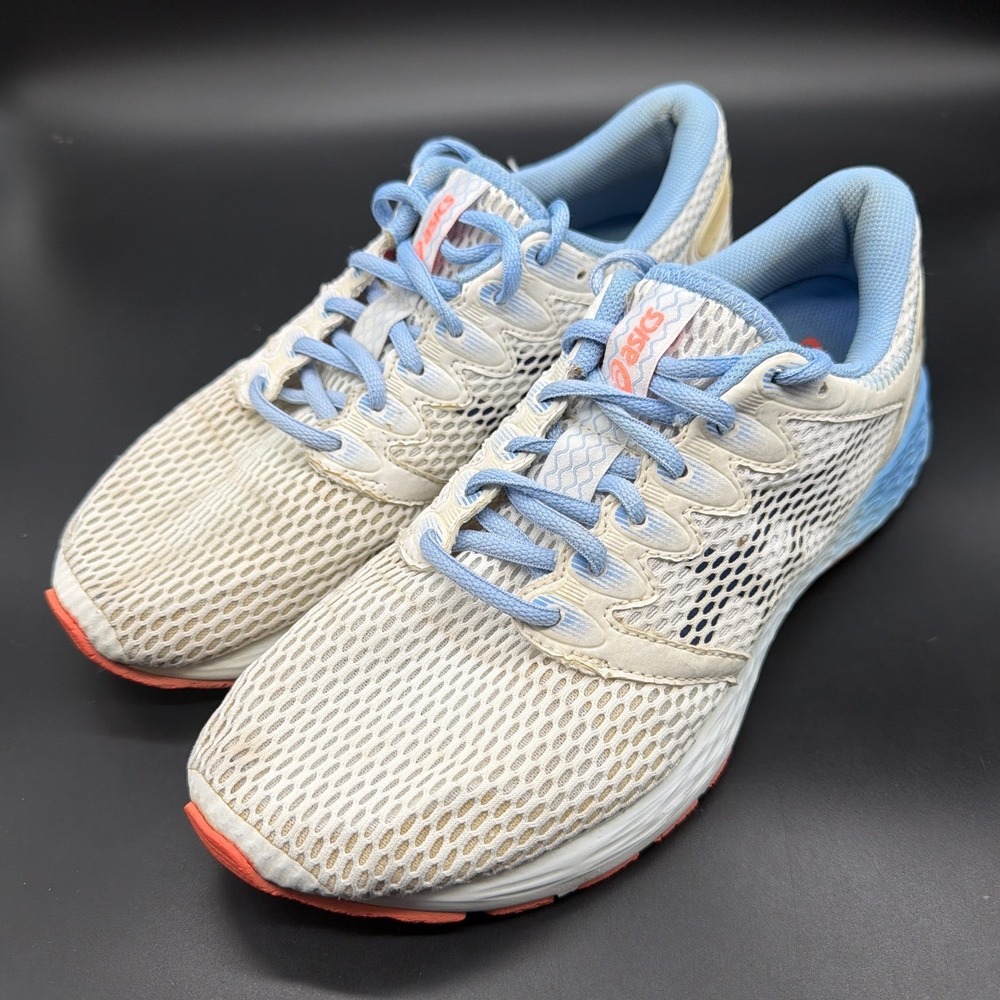 Asics RoadHawk FF 2 Womens Running Shoes Cream Blue 1012A123 Size 9.5